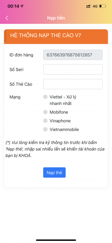 Các Cách Nạp Tiền 567 LIVE